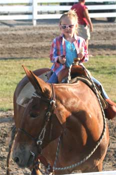 Camri Basham and Hoosier Daddy. Photo was taken after they won the egg-and-spoon class at the NASMA Youth fun show held Wednesday evening. They also placed fifth in the leadline class held on Friday night.