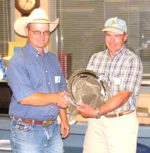 Doc Colbert receiving his 2005 Lifetime Achievement Award Plaque