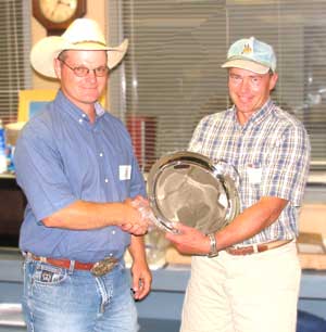 Doc Colbert receiving his 2005 Lifetime Achievement Award Plaque